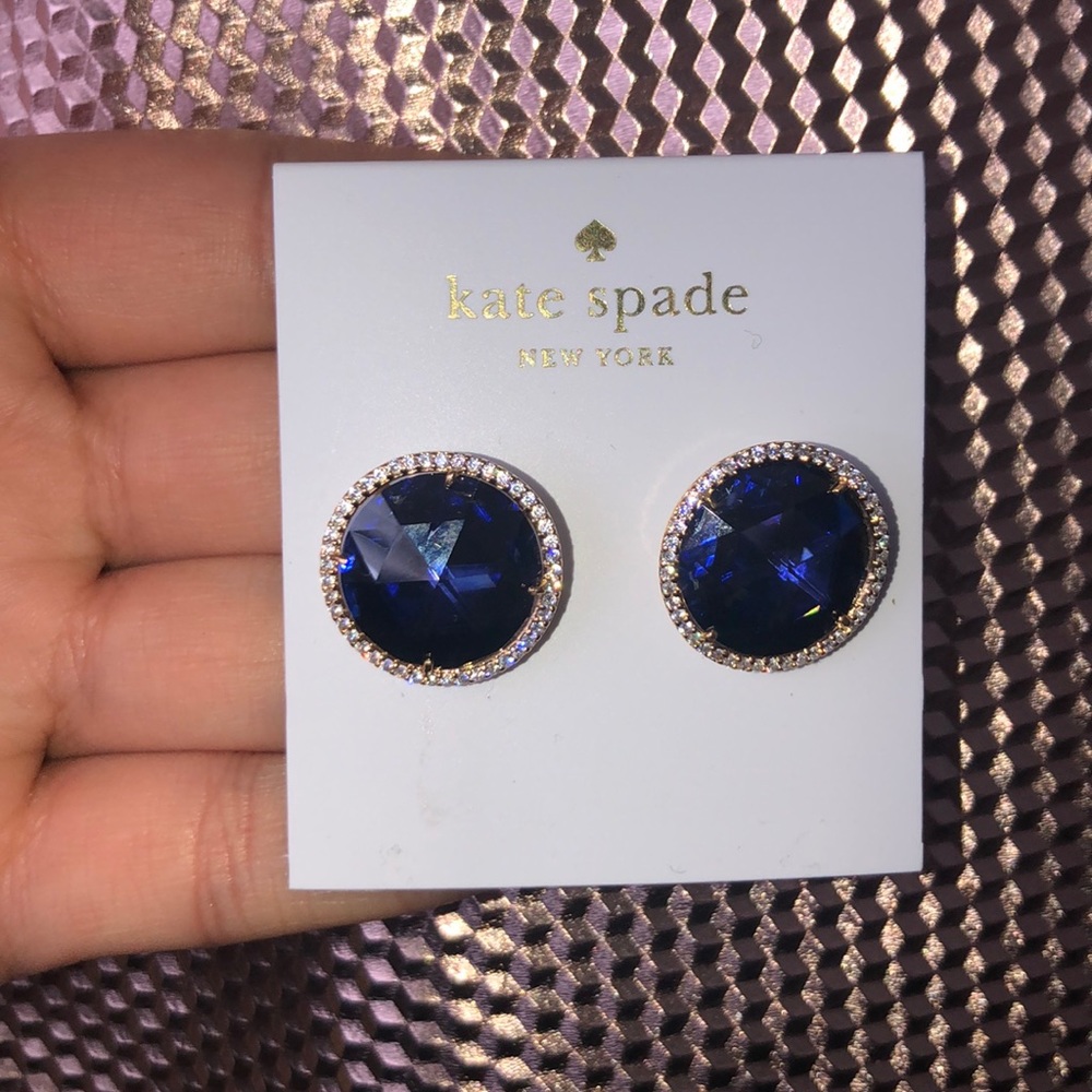 Kate Spade: blue gem rhinestone studs